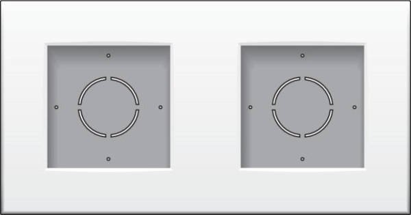 Double surface mounting kit for surface mounting 2 flush mounting functions, White