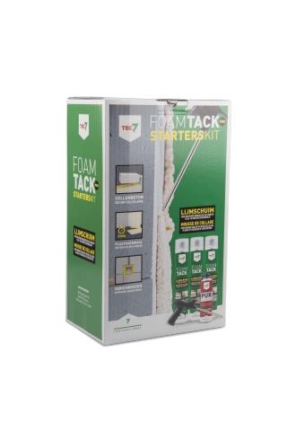 Kit de démarrage FoamTack Pro contenant 3 x FoamTack Pro - 1 x FoamTack Gun - 1 x PUR Cleaner.