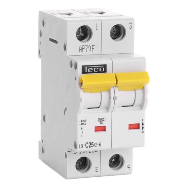 Circuit breaker 2 poles 25A 6kA curve C