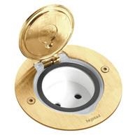 Floor round receptacle Golden brushed