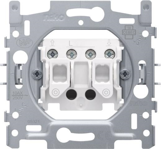 Sokkel voor rolluikdrukknop voor elektronische sturingen, 10A / 250Vac,