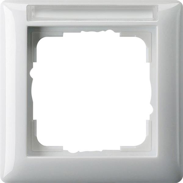 Cover frame 1 gang with inscription space standard 55 pure White