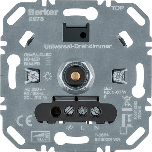 Universal rotary dimmer (R, l, C, Led), light control