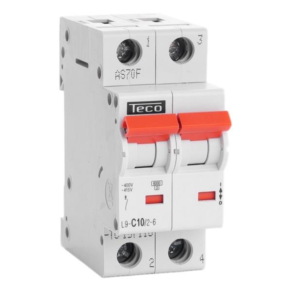 Circuit breaker 2 poles 10A 6kA curve C