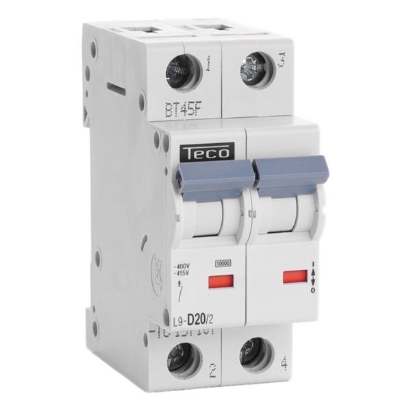 Circuit breaker 2 poles 20A 10kA curve D