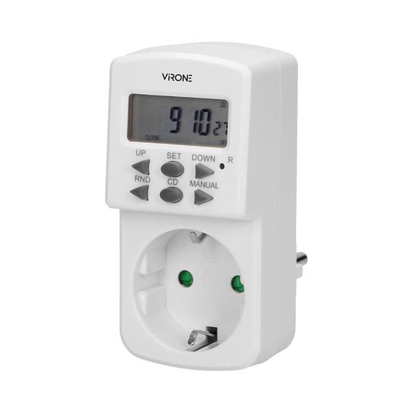 MINI mechanical timer, 1800W, 8A, 10 modes, Schuko 10Programmes allow settings adapted to Individual