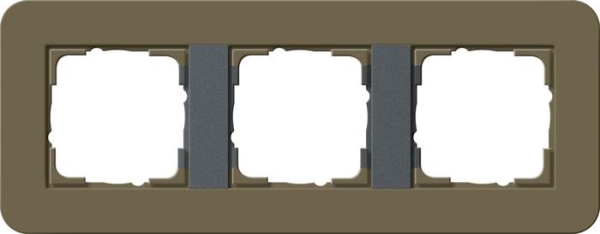 Cover frame 3 gang Gira E3 Umber / Anthracite