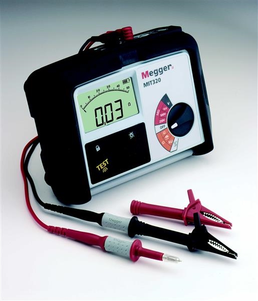 IP54 insulation meter 250V / 500V / 1000V, illuminated screen, probe with test button, adjustable bu