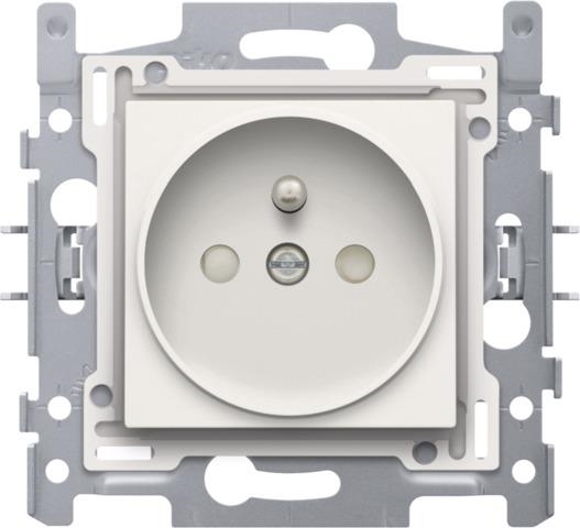 Socket outlet with earth pin and safety shutter, flush - mounting depth 21mm, base, screw terminals