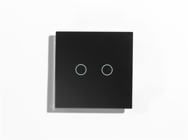 Black, fingerprint - proof touch glass switch, 2 - buttons with RGB Led