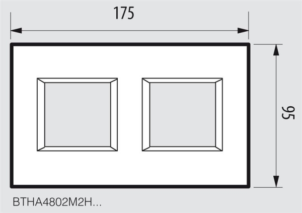 Axolute - afdekplaat 2 modules . Wit glas