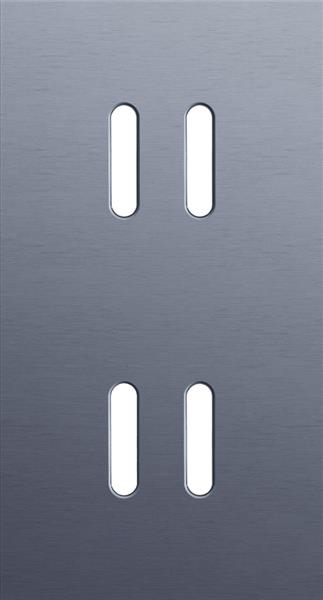 Double cover plate, vertical 71mm center distance, for double switch functions, Niko rocker Aluminum