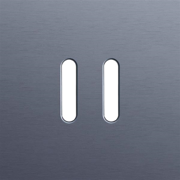 Single cover plate, for double switch functions, Niko rocker Aluminum Blue brushed Grey