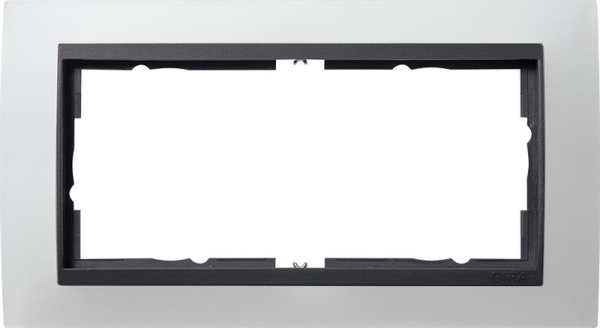 Cover frame 2 gang without circuit breaker intermediate frame Anthracite Gira Event opaque White