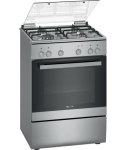 Fornuis iQ300 gemengd gaskookplaat, 4z, conventionele oven, 5verw.wijzen, thermokoppel Inox A