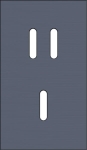 Double cover plate, vertical 60 mm center distance, for a double and a single switching function, Ni