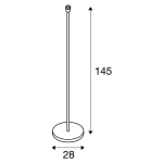 Fenda staande lamp E27, Zwart, zonder scherm