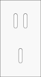 Double cover plate, vertical 71 mm centre distance, for a double and a single switching function, Ni