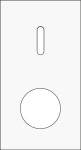 Double cover plate, vertical 71 mm centre distance, for a single switching function and a socket fun