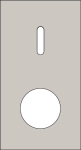 Double cover plate, vertical 71 mm centre distance, for a single switching function and a socket fun