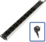 Power strip 19" 8 socket French full Aluminium