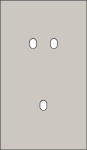 Double cover plate, vertical 60 mm centre distance, for a double and a single switching function, Ni