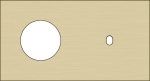 Double cover plate, horizontal 71 mm centre distance, for a single switching function and a socket f