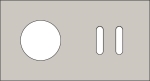 Double cover plate, horizontal 71 mm centre distance, for one socket function and one double switchi