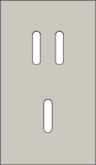 Double cover plate, vertical 60 mm centre distance, for a double and a single switching function, Ni