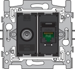 Combinatie coax met RJ45 - aansluiting UTP cat5E, klaar voor PoE++, vlakke uitvoering, inclusief sok