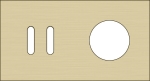 Double cover plate, horizontal 71 mm centre distance, for a double switching function and a socket f