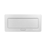 Recessed furniture connection panel Noen for module sockets, Silver. composed of an empty Aluminium