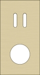 Double cover plate, vertical 71 mm center distance, for a double switching function and a socket fun