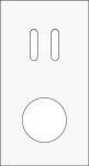 Double cover plate, vertical 71 mm centre distance, for a double switching function and a socket fun