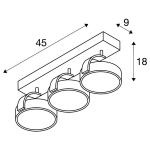 Kalu 3 Qpar111 Zwart 3 x Gu10