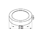 Plafonier led Moon - diamètre 180mm - plexiglas opale - 3000K - 1300lm