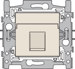 1 connexion RJ45 UTP cat5E, prêt pour l'alimentation PoE++, modèle plat, inclus socle 60 x 71mm avec