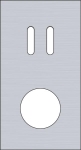 Double cover plate, vertical 71 mm centre distance, for a double switching function and a socket fun