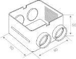 Inbouwdoos 60 x 60 x 50mm 2 ingangen