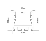 Profil encastrable Blanc M - Line recessed 3000 x 26 x 25,5mm