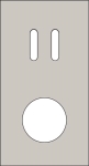 Double cover plate, vertical 71 mm centre distance, for a double switching function and a socket fun