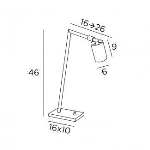 Lampe de table en Chrome satiné + Chrome poli