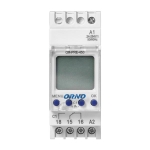 DIN rail digital timer, 52 programmes, 3menu languages PL EN DE, 1 chanel, maximum 16A / 24-264VUC