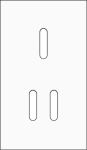 Double cover plate, vertical 60 mm centre distance, for single and double switching function, Niko R