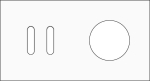 Double cover plate, horizontal 71 mm centre distance, for a double switching function and a socket f