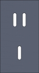 Double cover plate, vertical 71 mm center distance, for a double and a single switching function, Ni