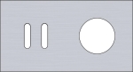 Double cover plate, horizontal 71 mm centre distance, for a double switching function and a socket f