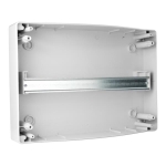 Surface-mounting distribution box, with transparent door, with metal Din rail - 1 row, 18 modules