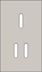 Double cover plate, vertical 60 mm centre distance, for single and double switching function, Niko R