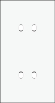 Double cover plate, vertical 71mm center distance, for double switch functions, Niko toggle White st